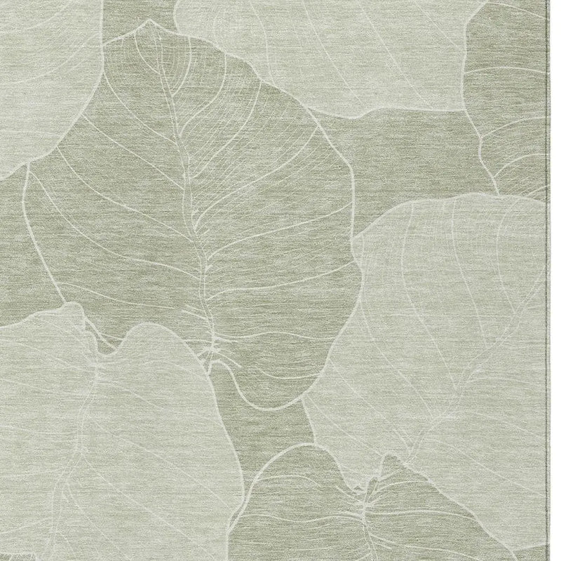 5' X 8' Green And Ivory Floral Washable Indoor Outdoor Area Rug Homeroots Outdoor