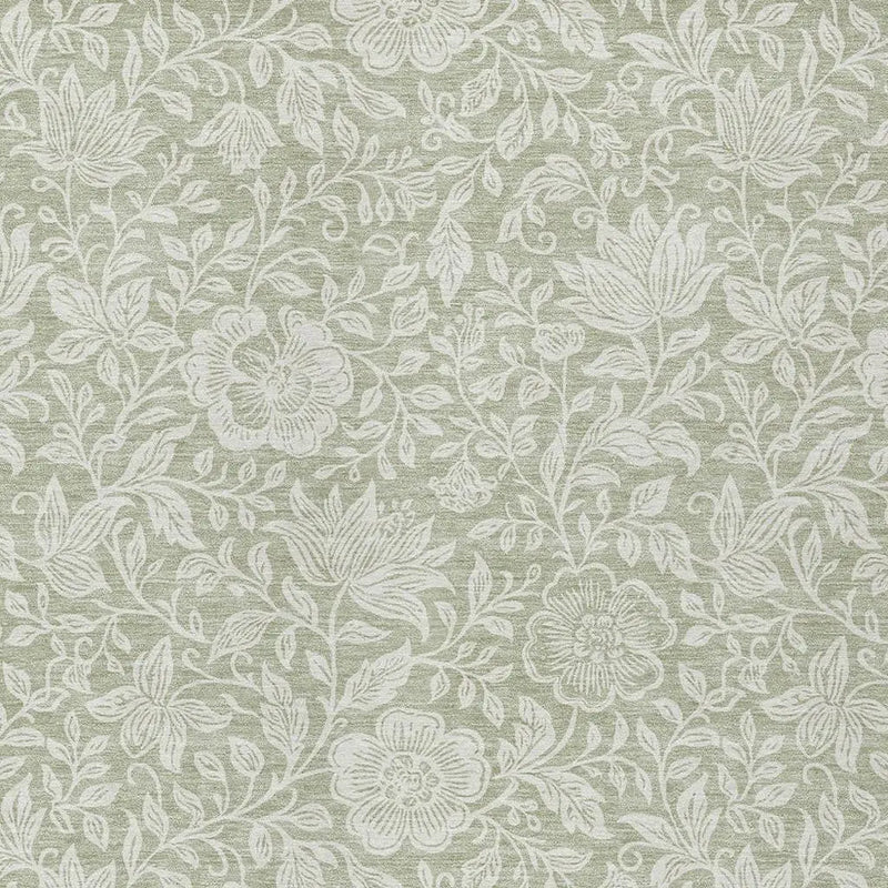 5' X 8' Green And Ivory Floral Washable Indoor Outdoor Area Rug Homeroots Outdoor