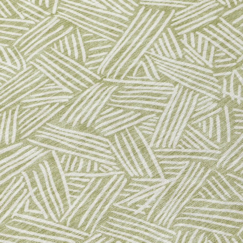 5' X 8' Green And Ivory Geometric Washable Indoor Outdoor Area Rug Homeroots Outdoor