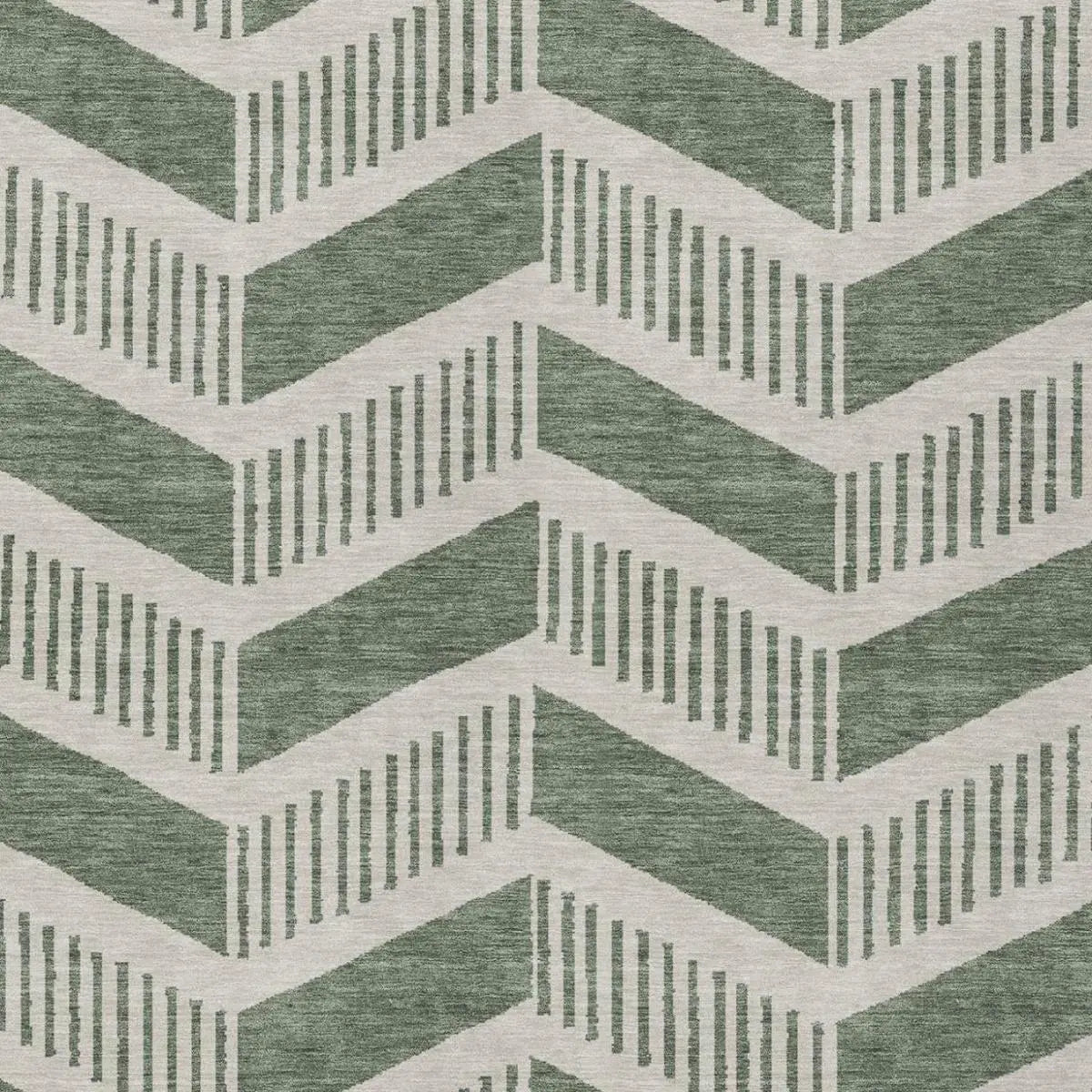 5' X 8' Green And Ivory Geometric Washable Indoor Outdoor Area Rug Homeroots Outdoor
