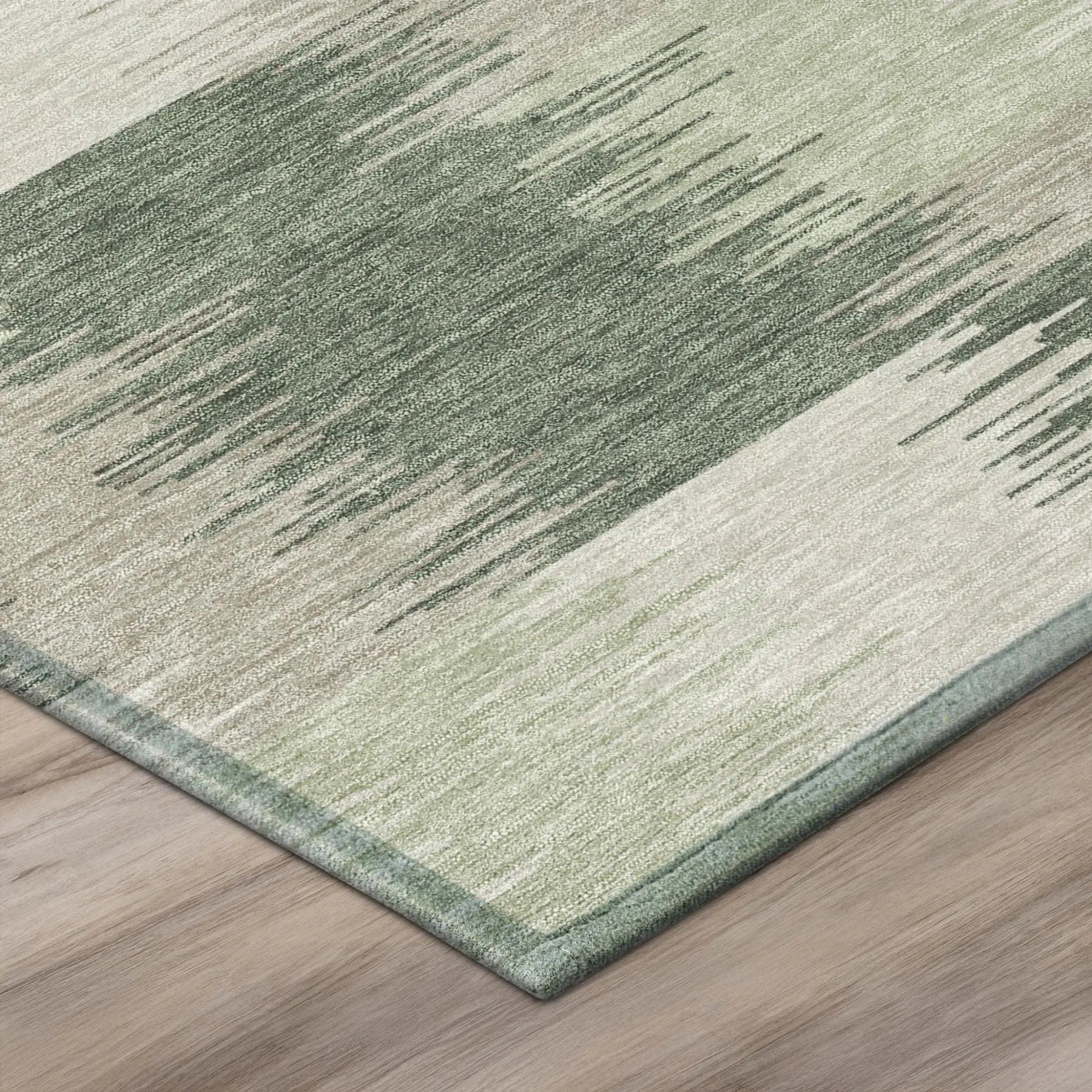 5' X 8' Green And Ivory Geometric Washable Indoor Outdoor Area Rug Homeroots Outdoor