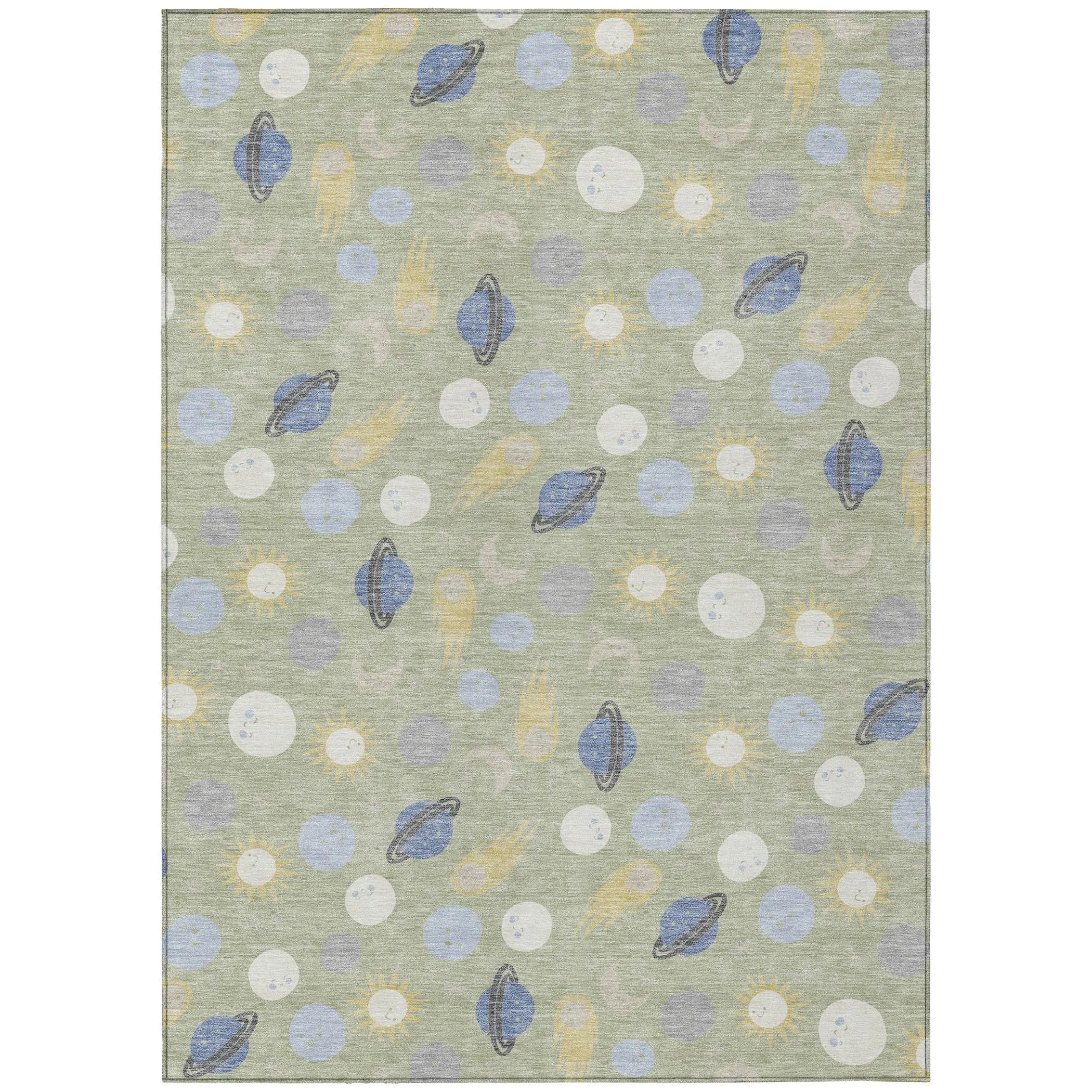 5' X 8' Green And Ivory Geometric Washable Indoor Outdoor Area Rug Homeroots Outdoor