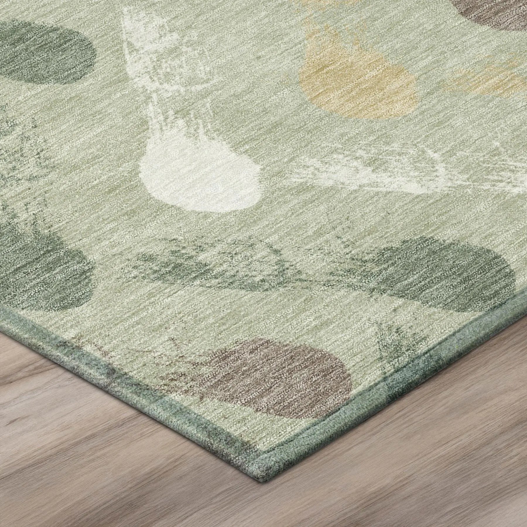5' X 8' Green And Ivory Geometric Washable Indoor Outdoor Area Rug Homeroots Outdoor