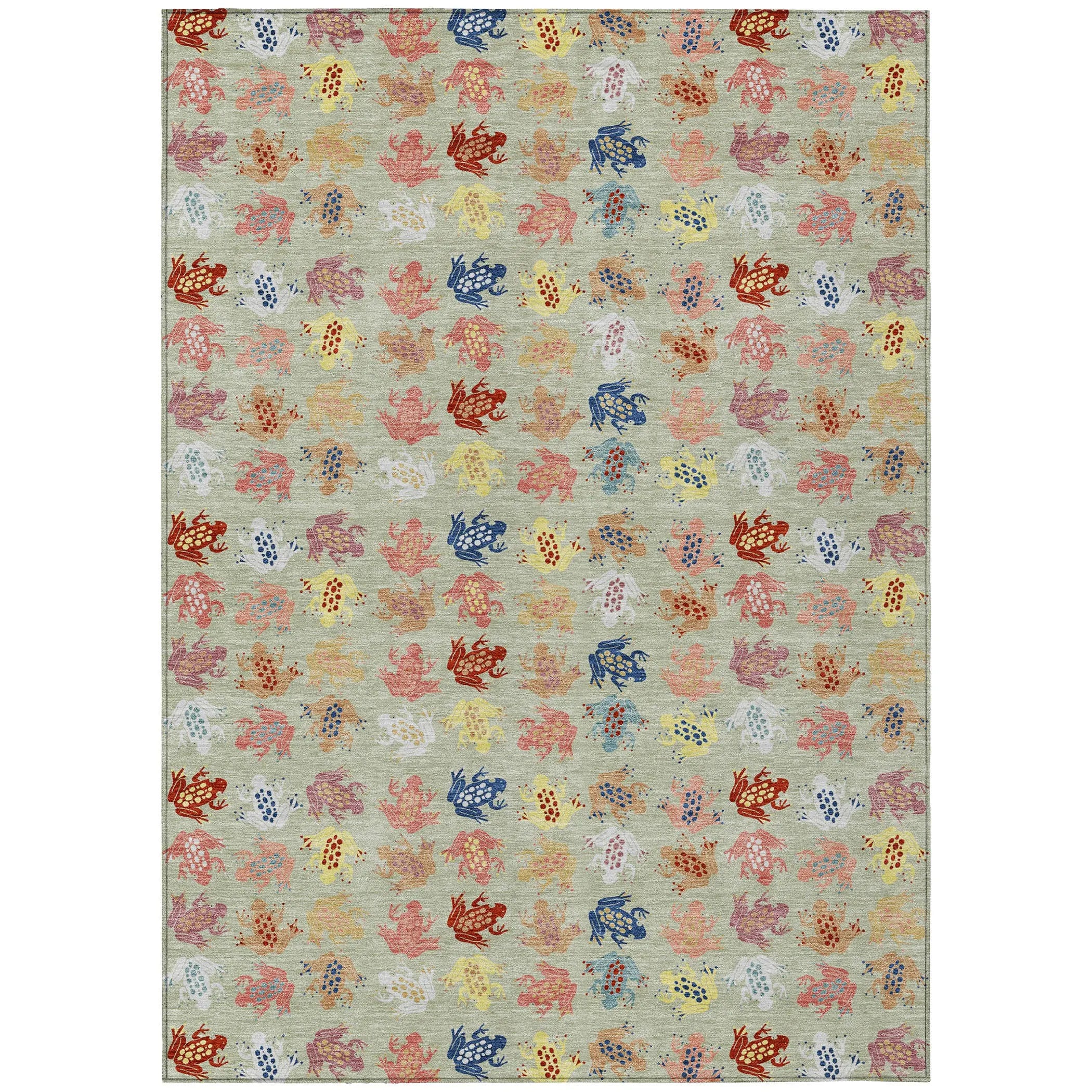 5' X 8' Green And Khaki Geometric Washable Indoor Outdoor Area Rug Homeroots Outdoor