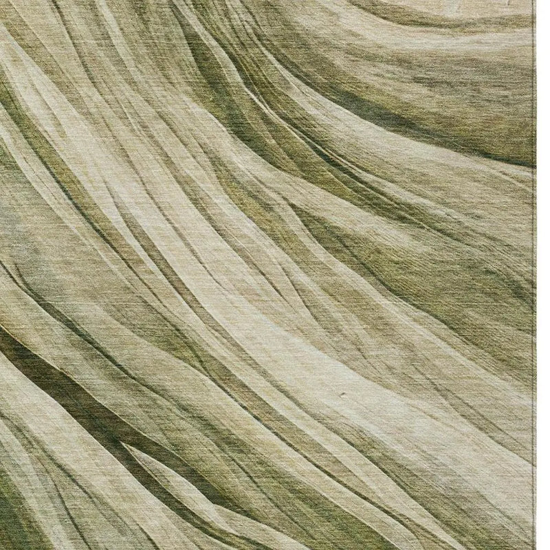 5' X 8' Green And Sage Abstract Washable Indoor Outdoor Area Rug Homeroots Outdoor