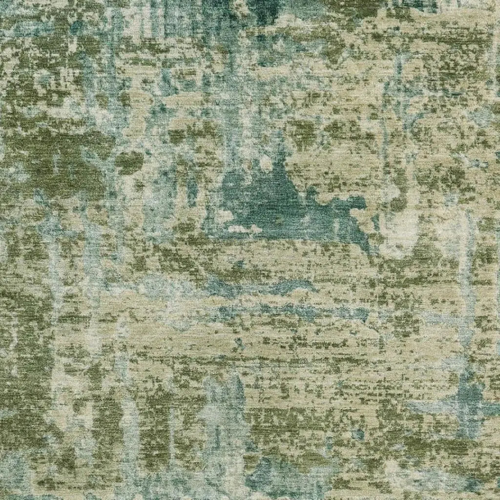 5' X 8' Green And Sage Abstract Washable Indoor Outdoor Area Rug Homeroots Outdoor