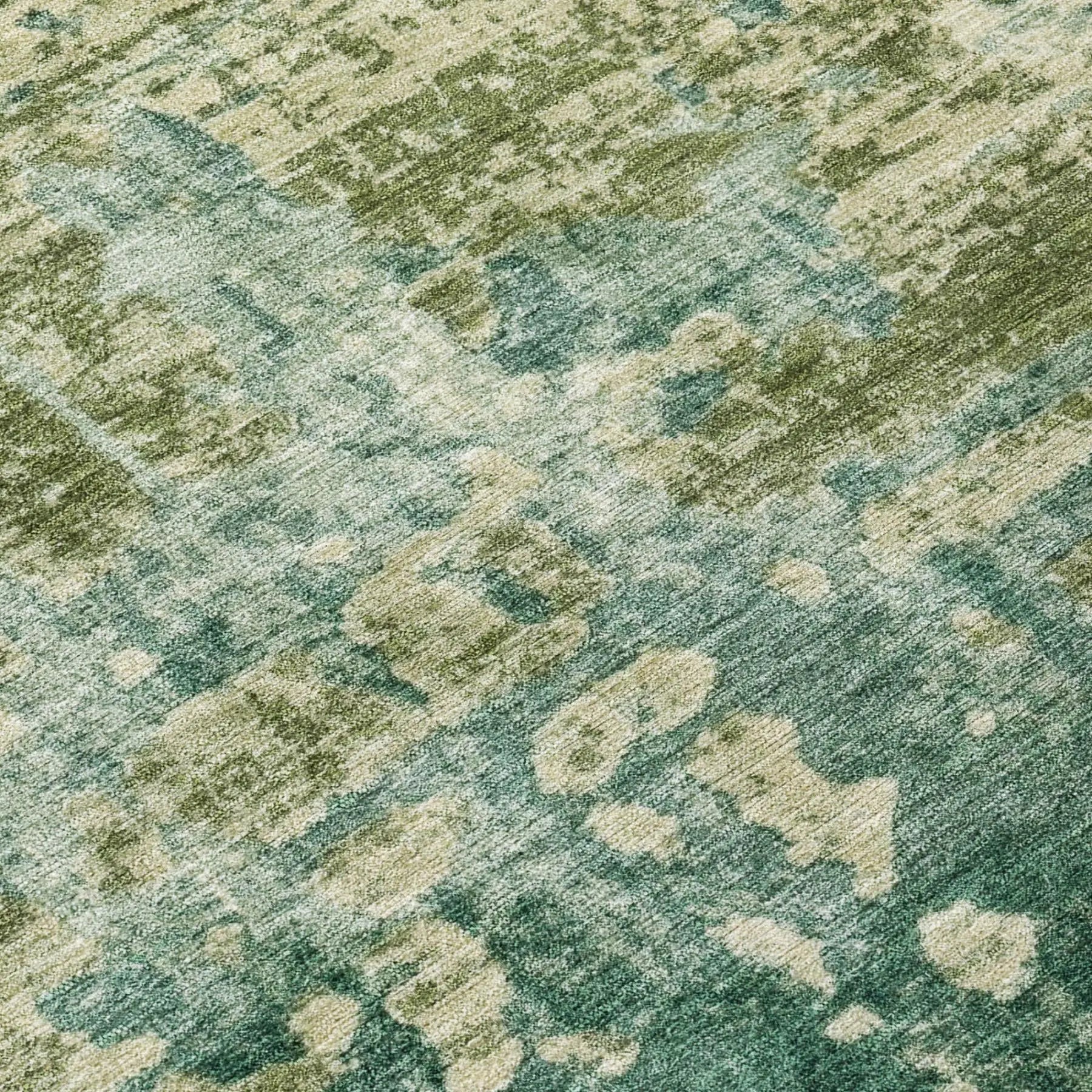 5' X 8' Green And Sage Abstract Washable Indoor Outdoor Area Rug Homeroots Outdoor