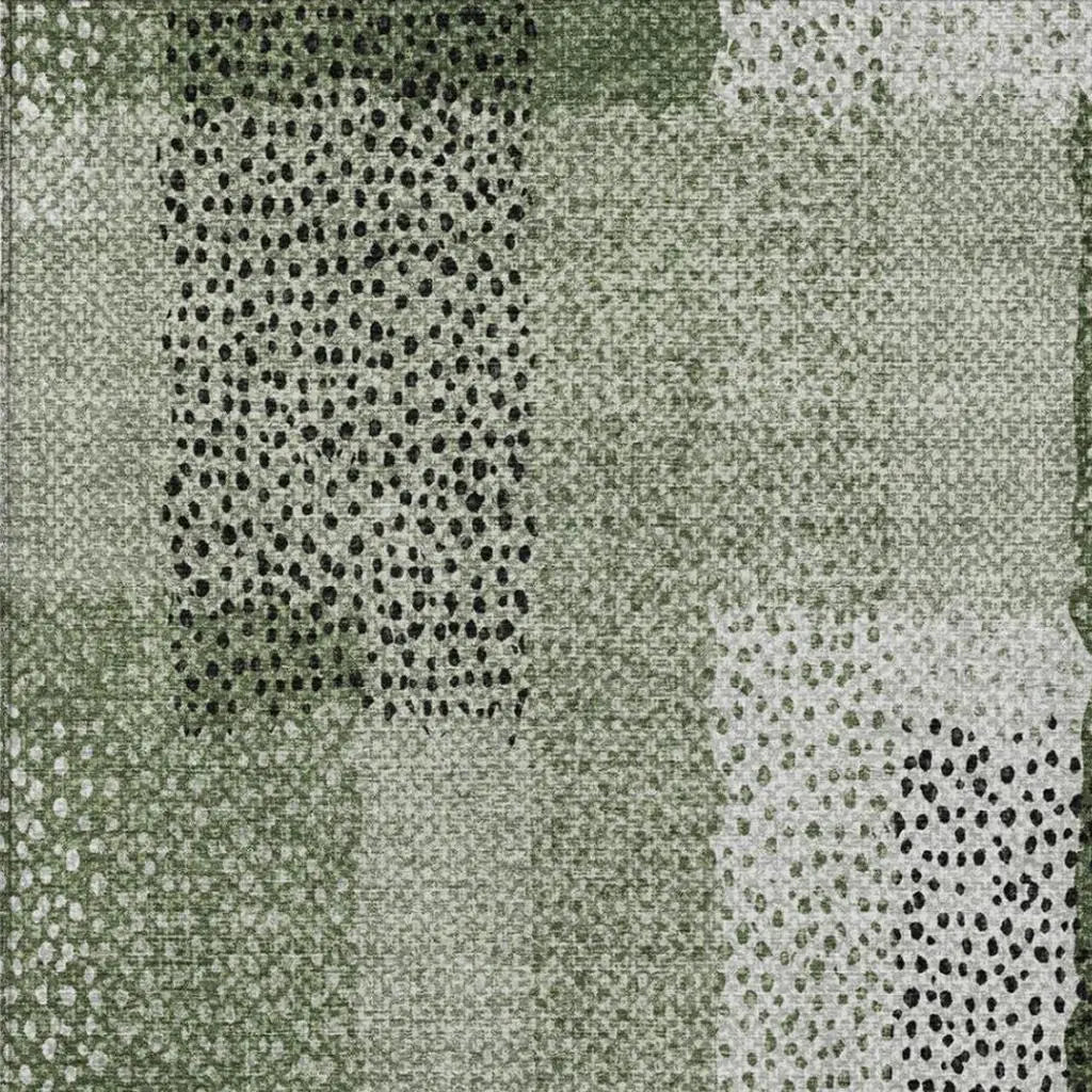 5' X 8' Green And Silver Abstract Washable Indoor Outdoor Area Rug Homeroots Outdoor