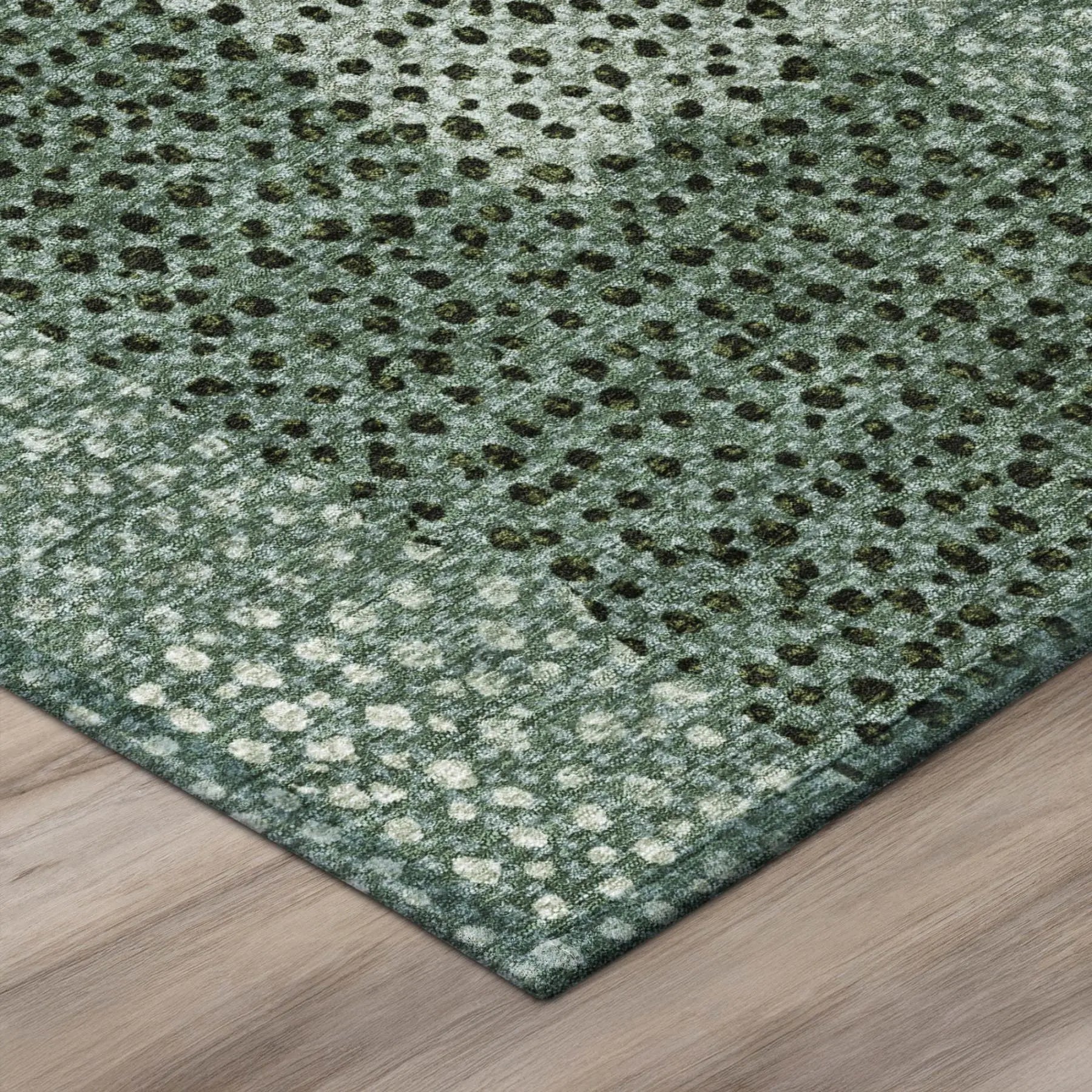 5' X 8' Green And Silver Abstract Washable Indoor Outdoor Area Rug Homeroots Outdoor
