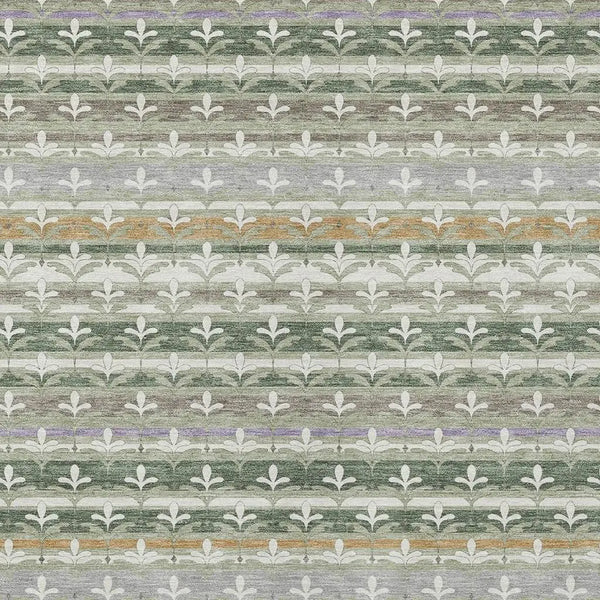 5' X 8' Green And Silver Damask Washable Indoor Outdoor Area Rug Homeroots Outdoor