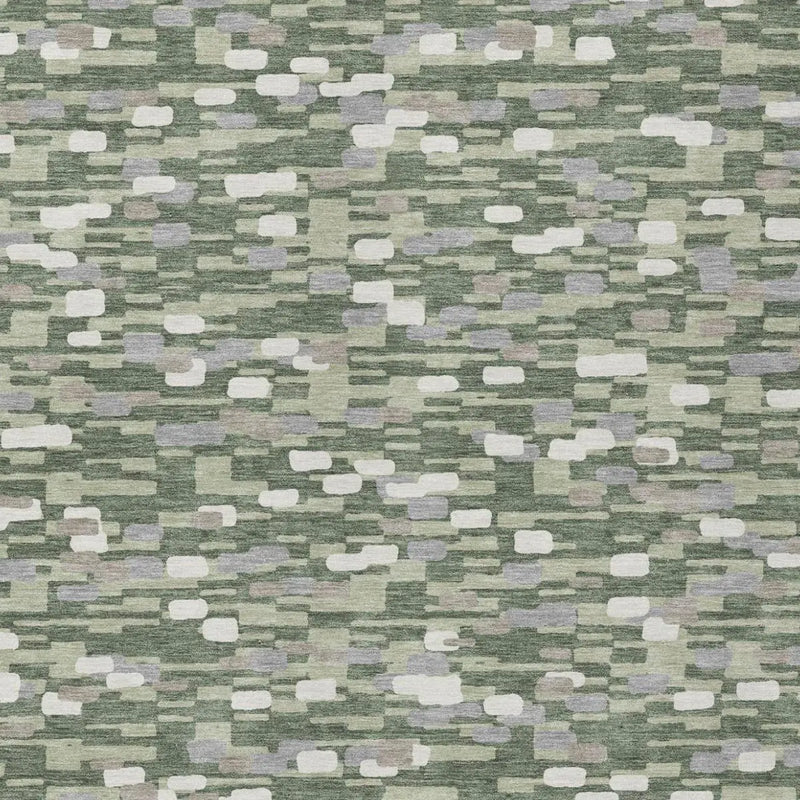 5' X 8' Green And Silver Geometric Washable Indoor Outdoor Area Rug Homeroots Outdoor