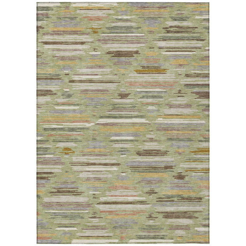 5' X 8' Green And Taupe Southwestern Washable Indoor Outdoor Area Rug Homeroots Outdoor
