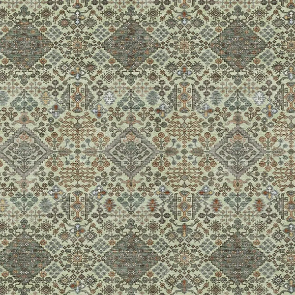5' X 8' Green And Teal Blue Geometric Washable Indoor Outdoor Area Rug Homeroots Outdoor