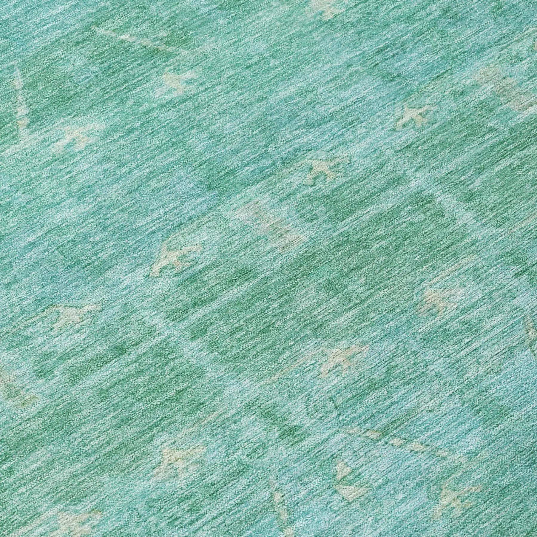 5' X 8' Green And Teal Blue Tribal Washable Indoor Outdoor Area Rug Homeroots Outdoor