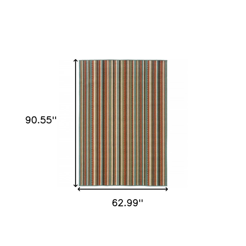 5' X 8' Green Indoor Outdoor Area Rug Homeroots Outdoor