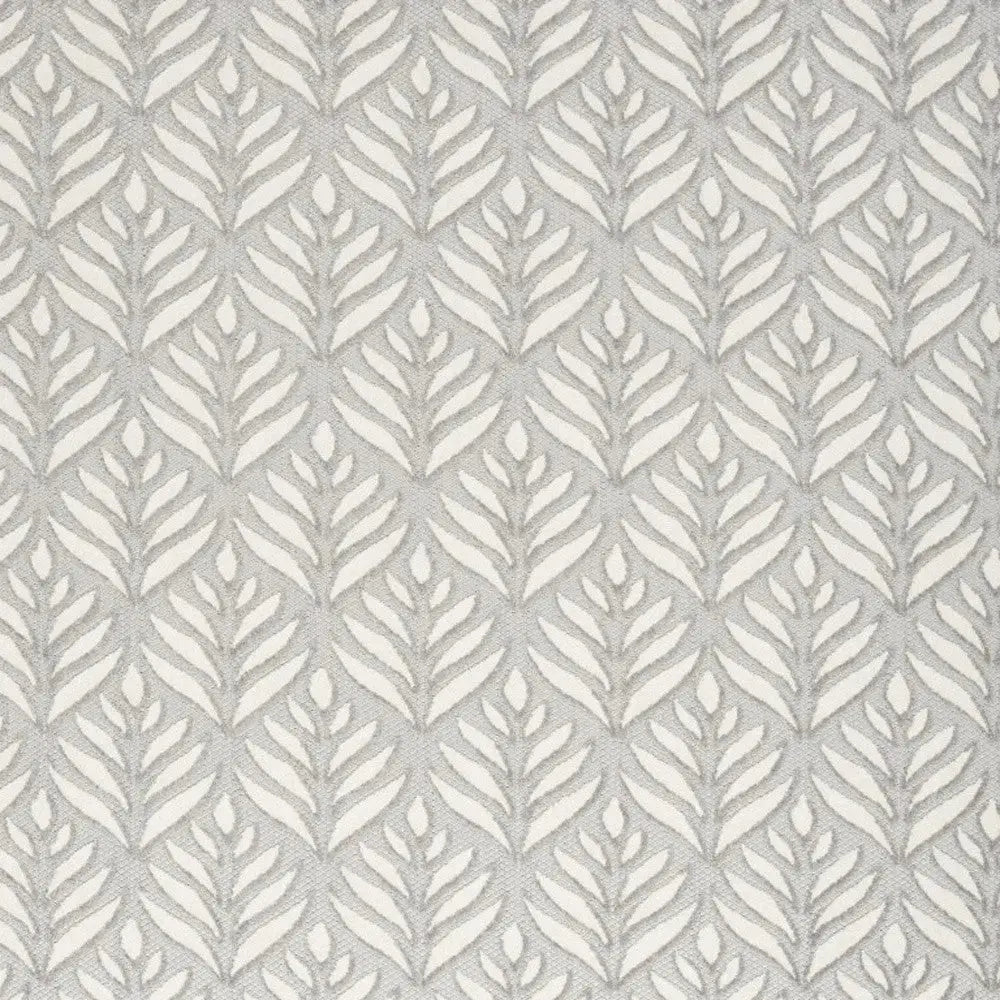 5' X 8' Grey Floral Stain Resistant Non Skid Area Rug Homeroots Outdoor