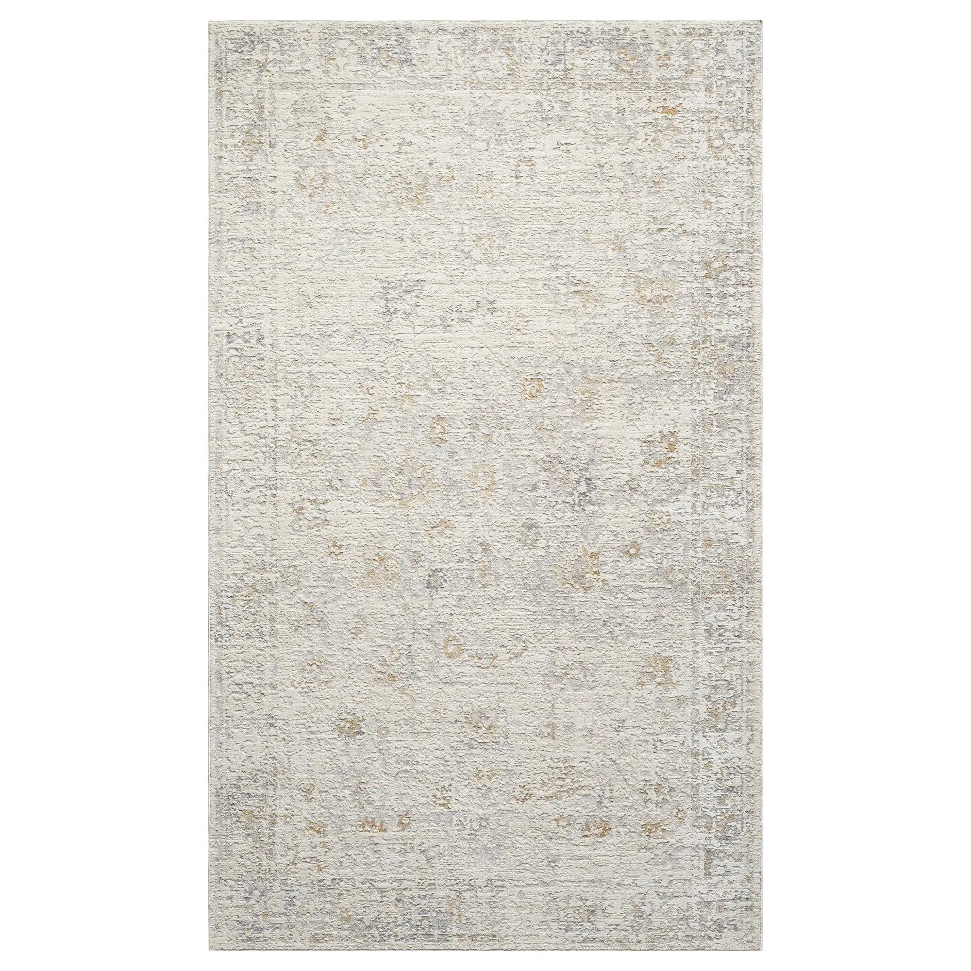 5' X 8' Ivory And Beige Abstract Area Rug Homeroots Home Decor