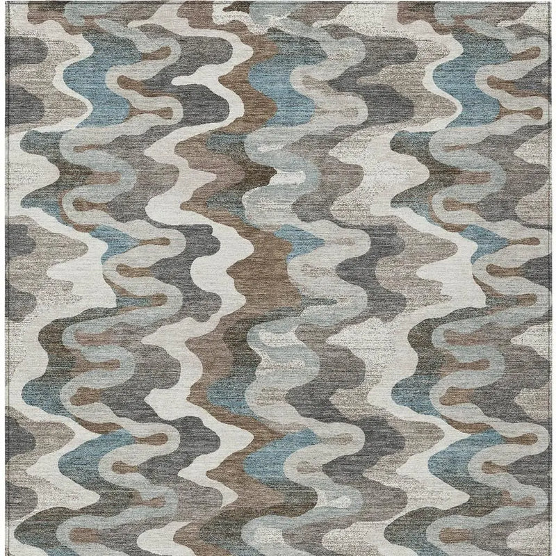 5' X 8' Ivory And Beige Abstract Washable Indoor Outdoor Area Rug Homeroots Outdoor
