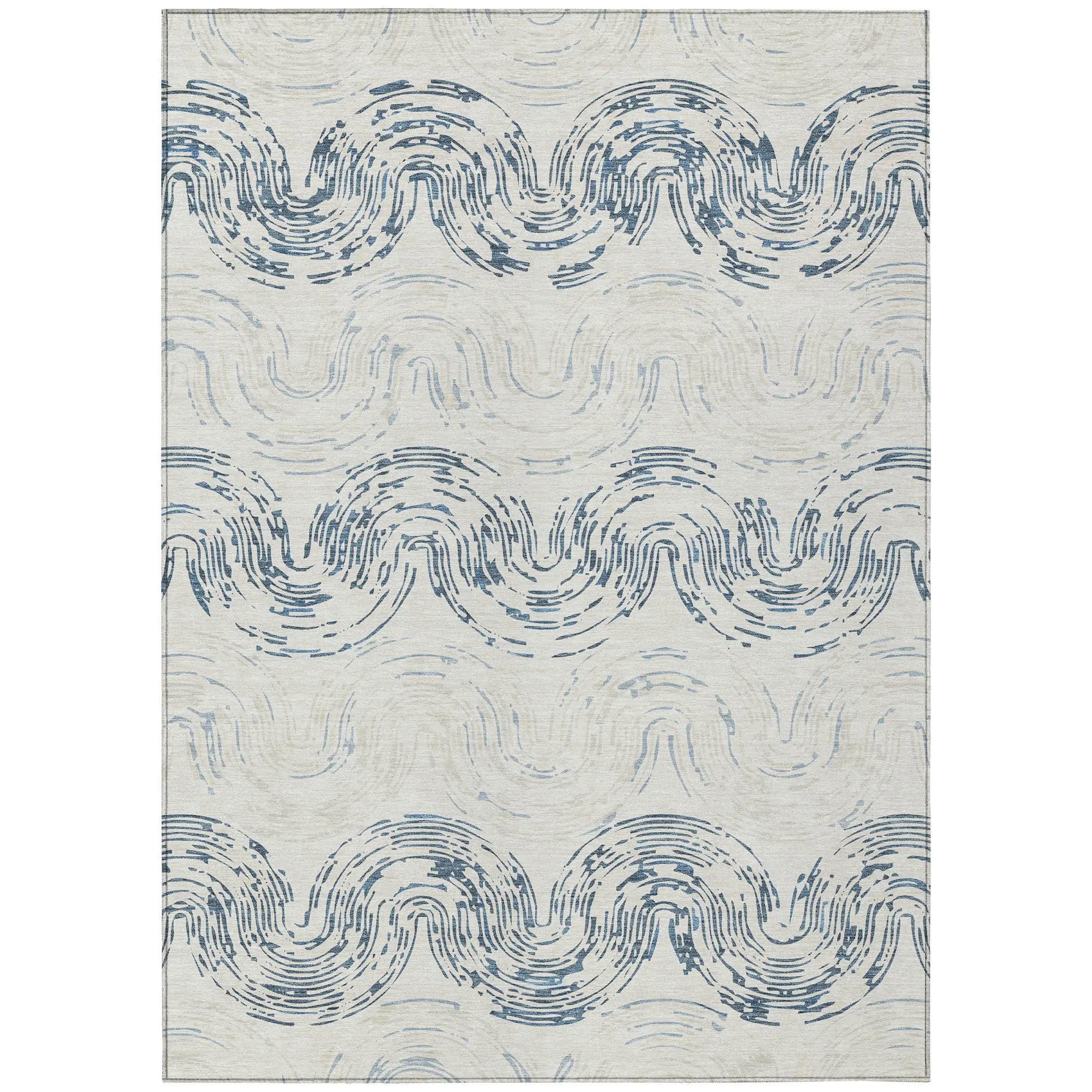 5' X 8' Ivory And Beige Abstract Washable Indoor Outdoor Area Rug Homeroots Outdoor