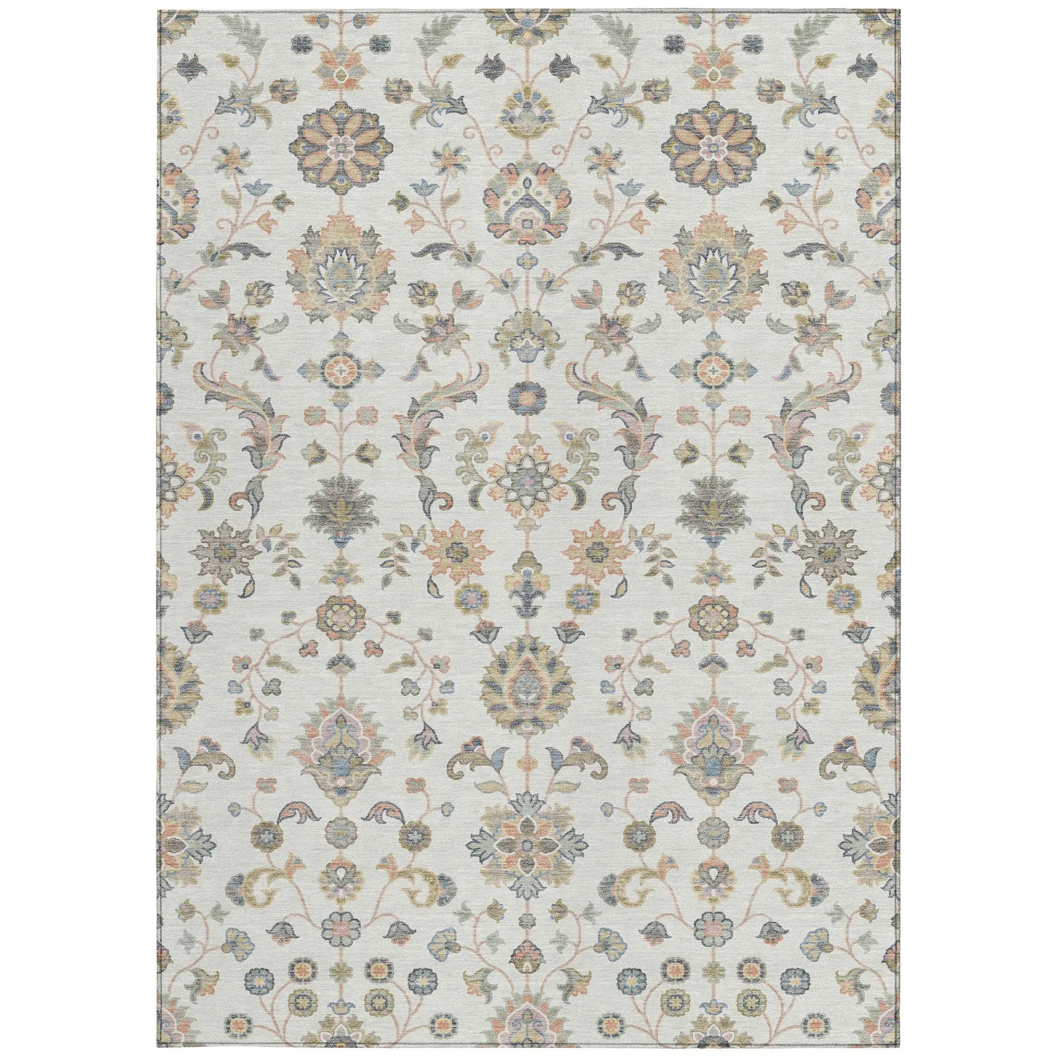 5' X 8' Ivory And Beige Abstract Washable Indoor Outdoor Area Rug Homeroots Outdoor