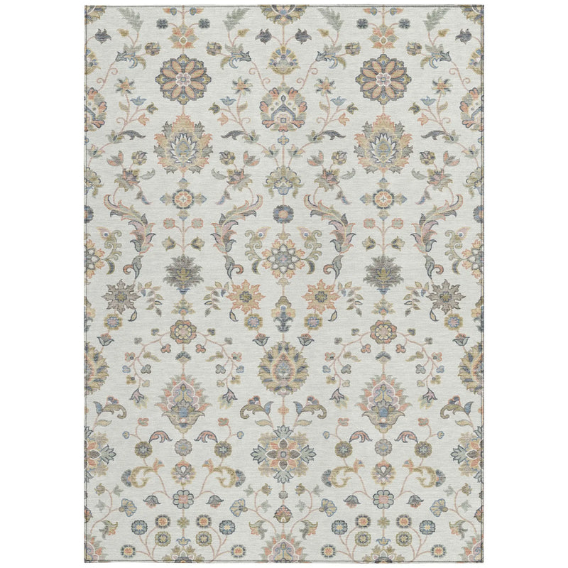 5' X 8' Ivory And Beige Abstract Washable Indoor Outdoor Area Rug Homeroots Outdoor