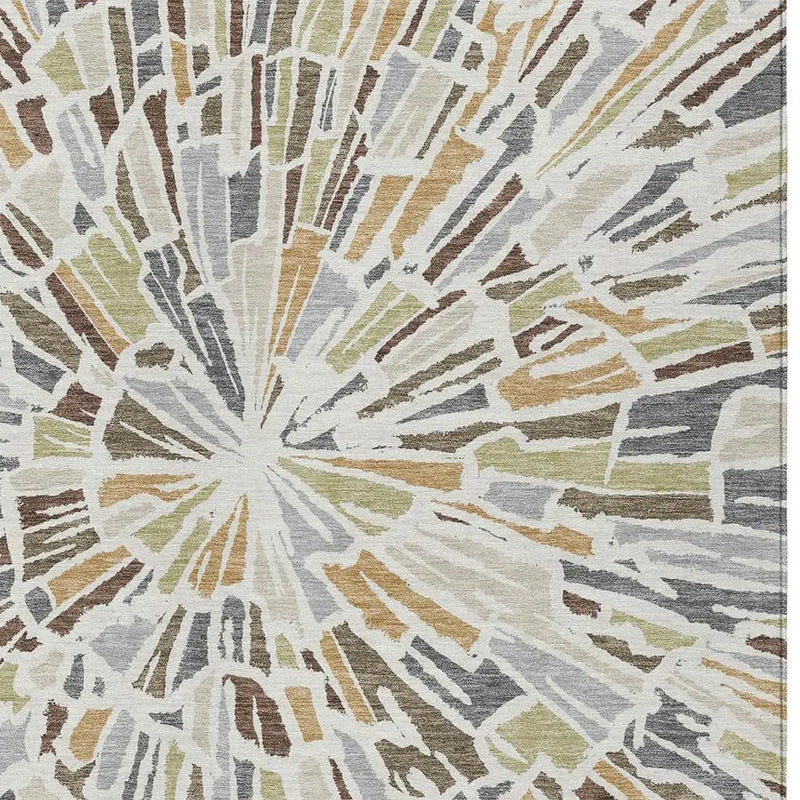 5' X 8' Ivory And Beige Abstract Washable Indoor Outdoor Area Rug Homeroots Outdoor