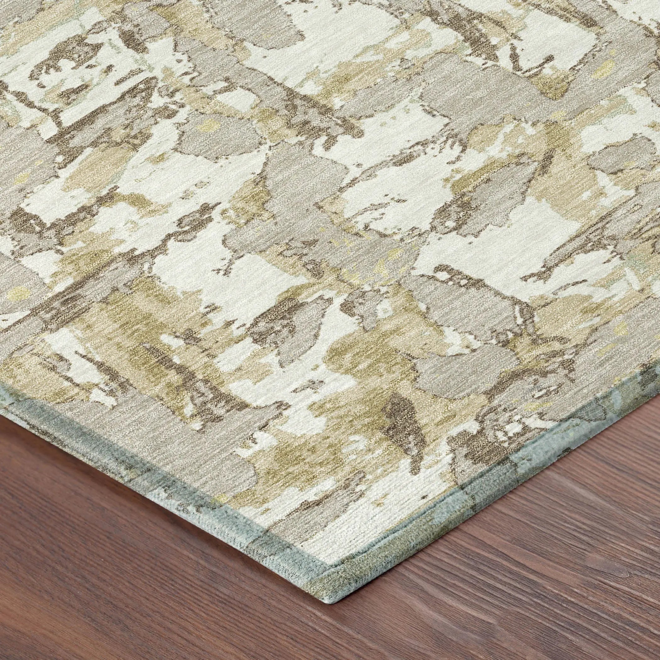 5' X 8' Ivory And Beige Abstract Washable Indoor Outdoor Area Rug Homeroots Outdoor