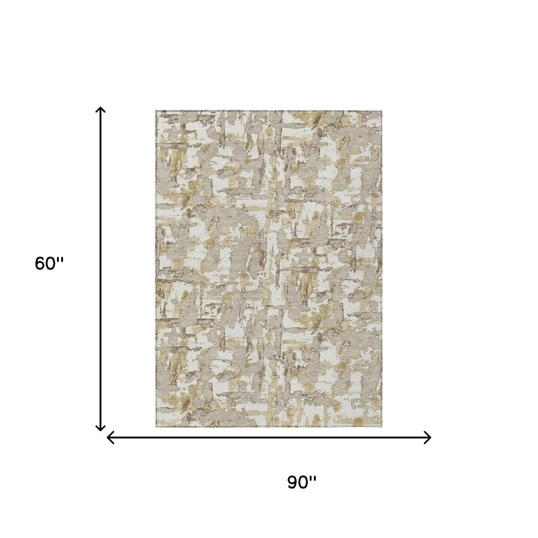 5' X 8' Ivory And Beige Abstract Washable Indoor Outdoor Area Rug Homeroots Outdoor