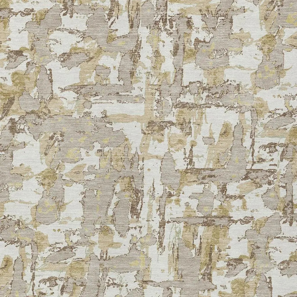 5' X 8' Ivory And Beige Abstract Washable Indoor Outdoor Area Rug Homeroots Outdoor