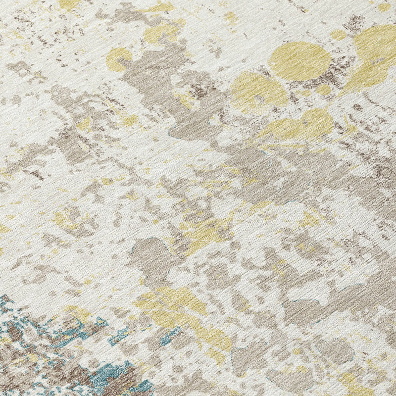 5' X 8' Ivory And Beige Abstract Washable Indoor Outdoor Area Rug Homeroots Outdoor