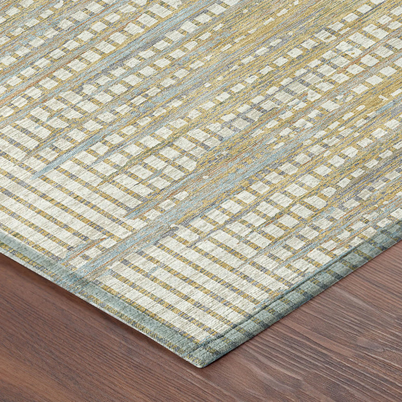 5' X 8' Ivory And Beige Abstract Washable Indoor Outdoor Area Rug Homeroots Outdoor
