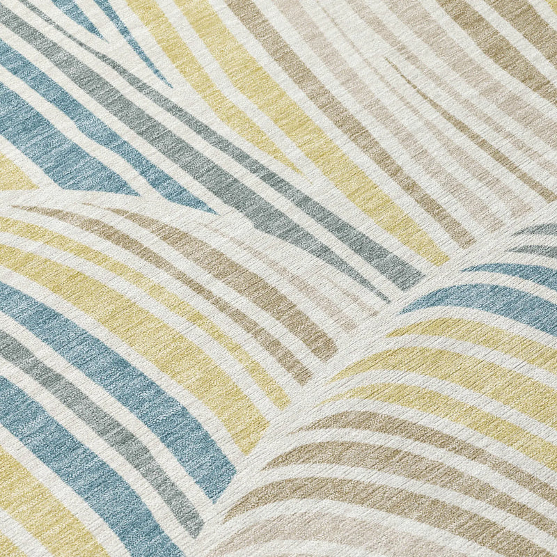 5' X 8' Ivory And Beige Abstract Washable Indoor Outdoor Area Rug Homeroots Outdoor