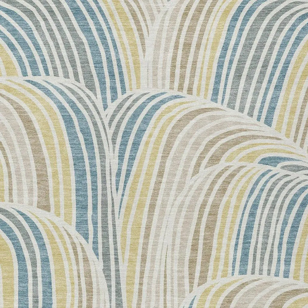 5' X 8' Ivory And Beige Abstract Washable Indoor Outdoor Area Rug Homeroots Outdoor