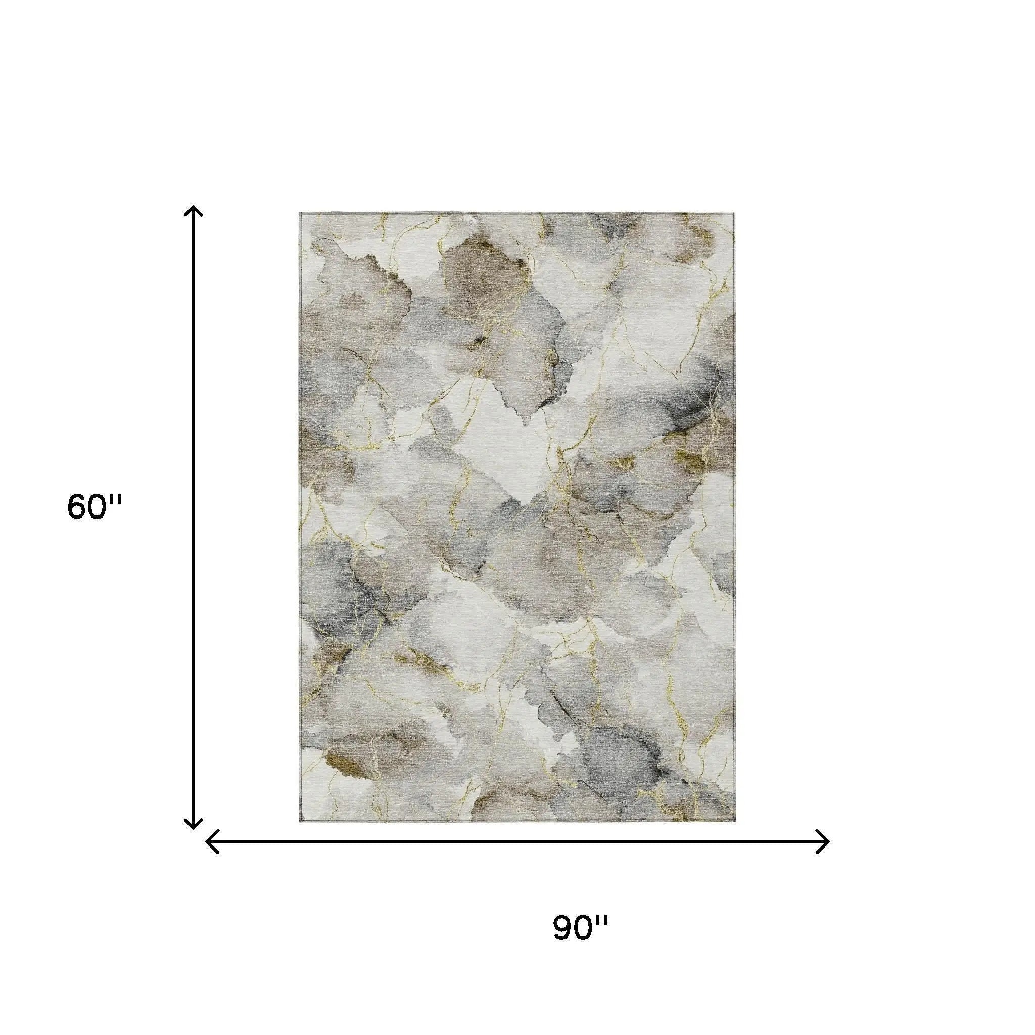 5' X 8' Ivory And Beige Abstract Washable Indoor Outdoor Area Rug Homeroots Outdoor