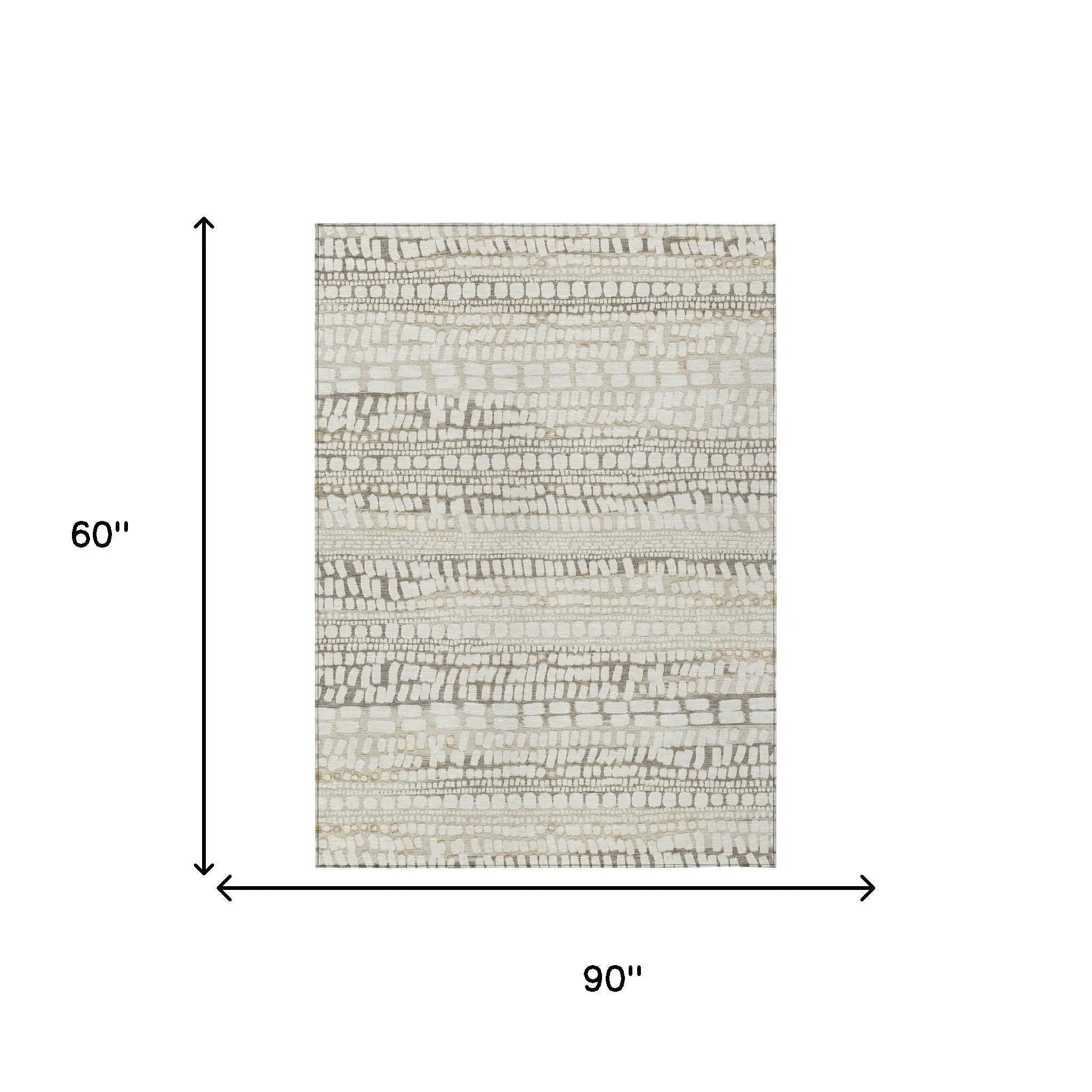 5' X 8' Ivory And Beige Abstract Washable Indoor Outdoor Area Rug Homeroots Outdoor