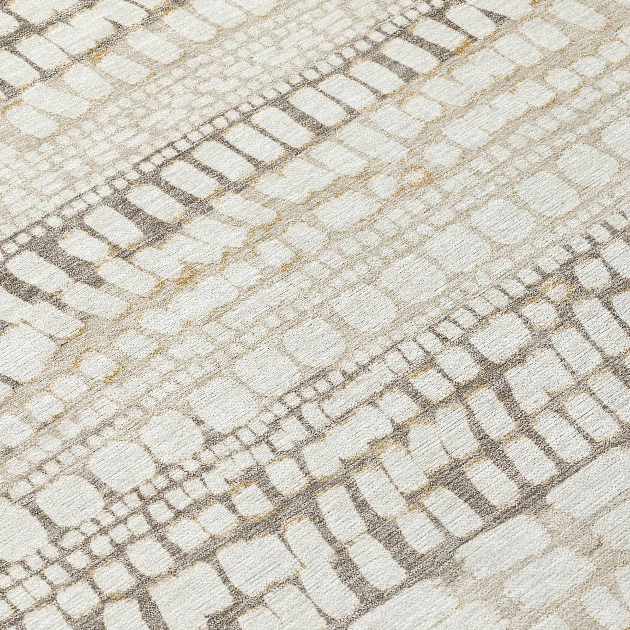 5' X 8' Ivory And Beige Abstract Washable Indoor Outdoor Area Rug Homeroots Outdoor