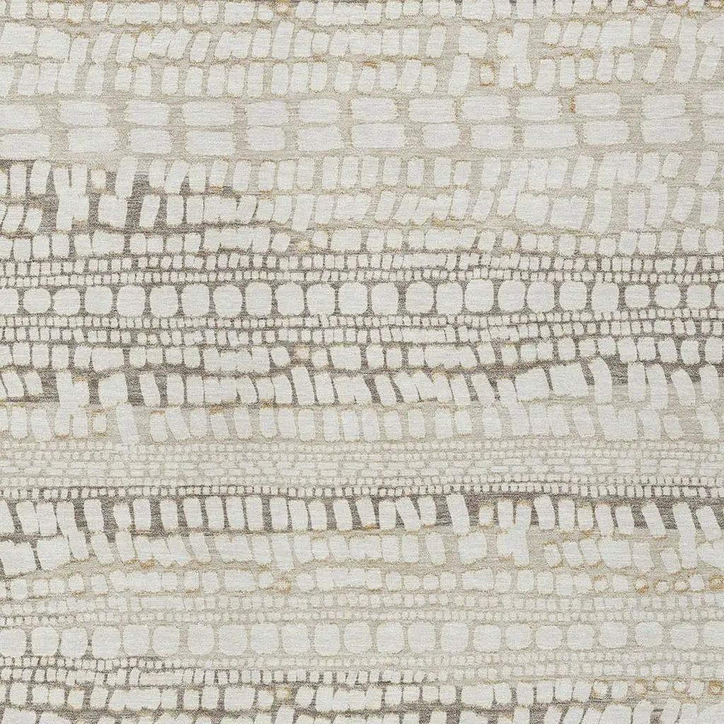 5' X 8' Ivory And Beige Abstract Washable Indoor Outdoor Area Rug Homeroots Outdoor
