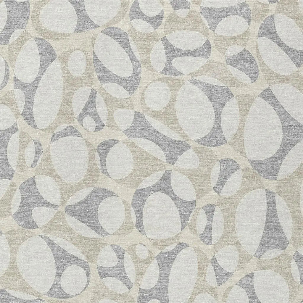 5' X 8' Ivory And Beige Abstract Washable Indoor Outdoor Area Rug Homeroots Outdoor