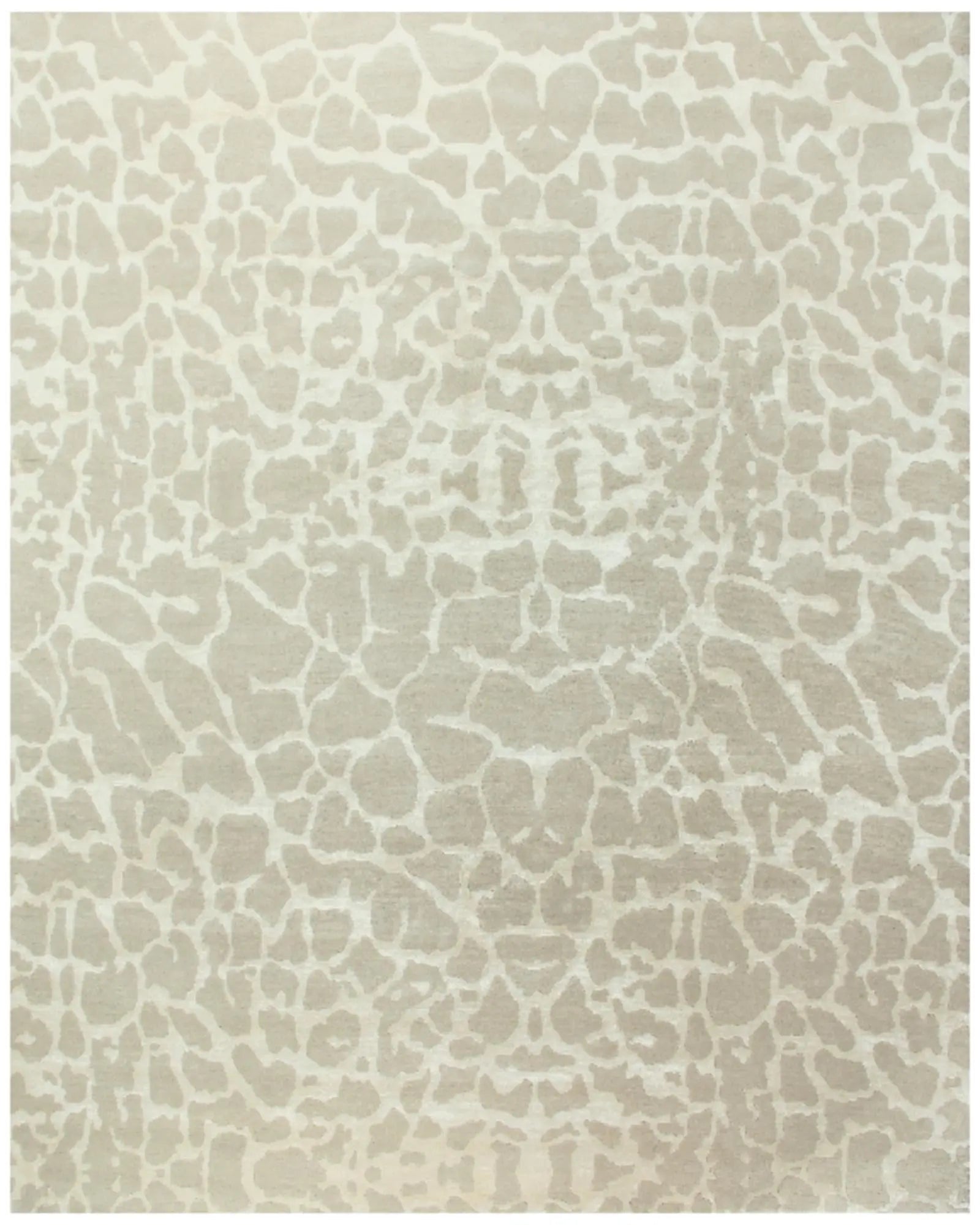 5' X 8' Ivory And Beige Animal Print Hand Knotted Area Rug Homeroots Home Decor