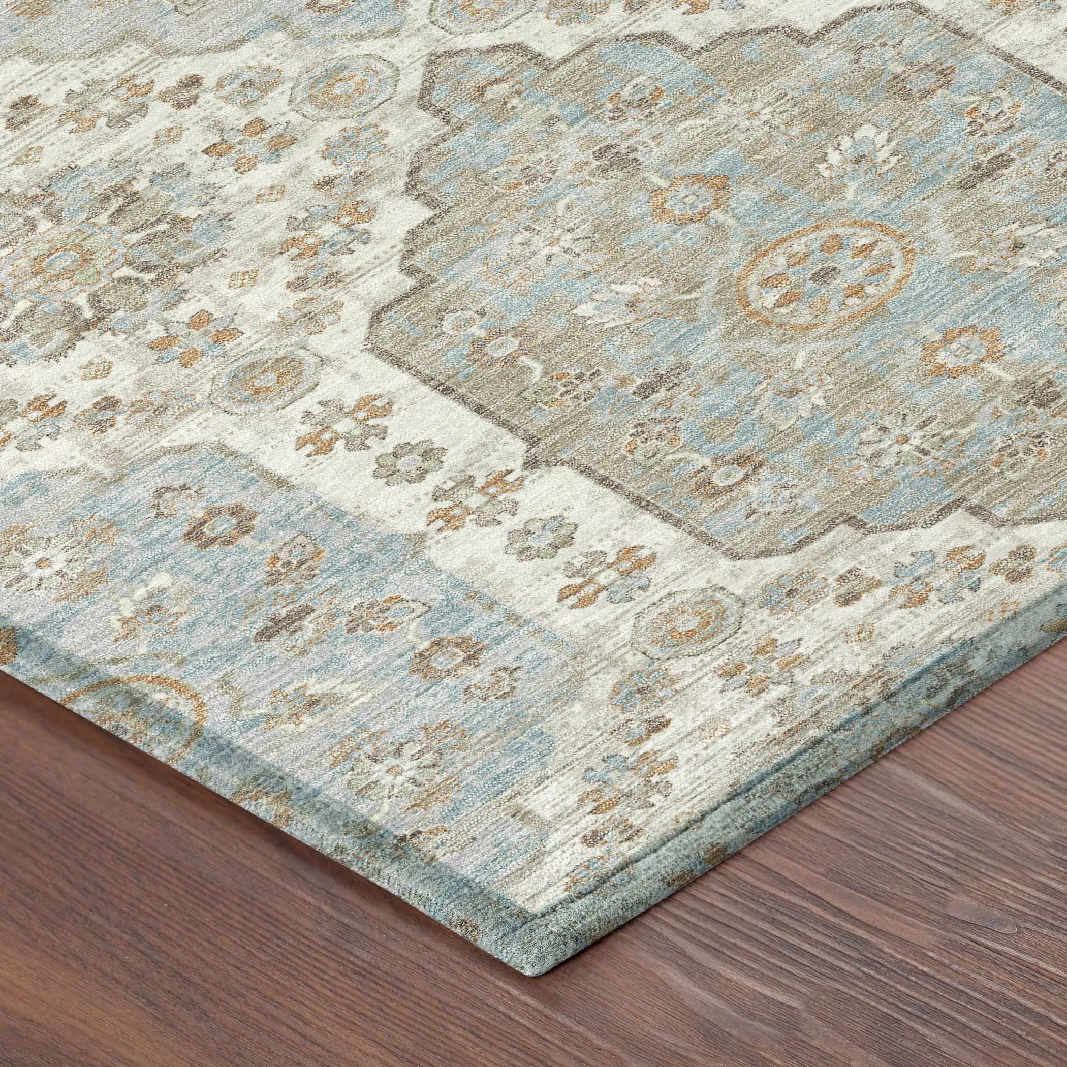5' X 8' Ivory And Beige Damask Washable Indoor Outdoor Area Rug Homeroots Outdoor