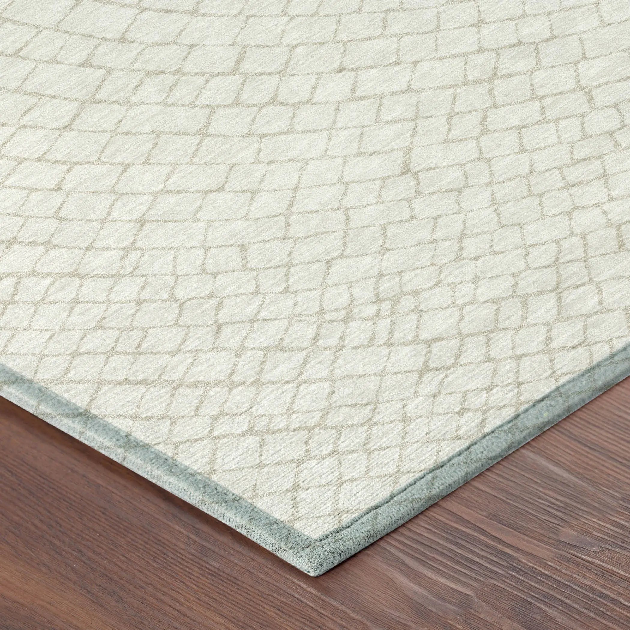 5' X 8' Ivory And Beige Geometric Washable Indoor Outdoor Area Rug Homeroots Outdoor