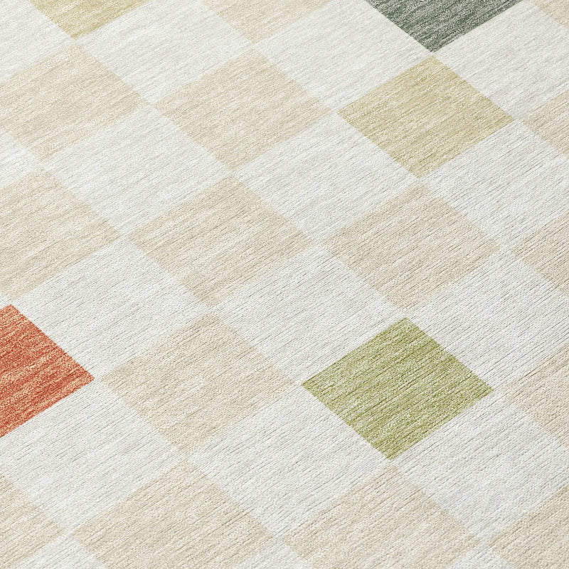 5' X 8' Ivory And Beige Geometric Washable Indoor Outdoor Area Rug Homeroots Outdoor