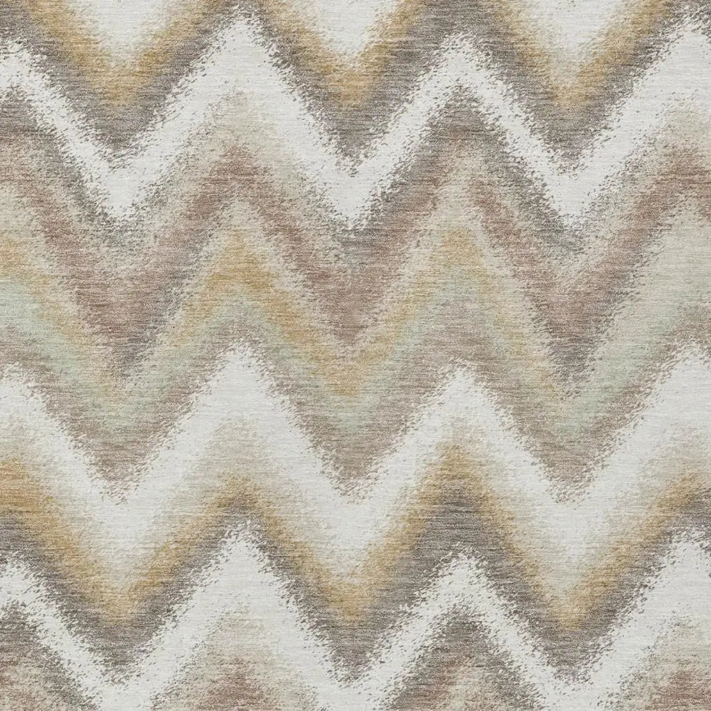5' X 8' Ivory And Beige Geometric Washable Indoor Outdoor Area Rug Homeroots Outdoor