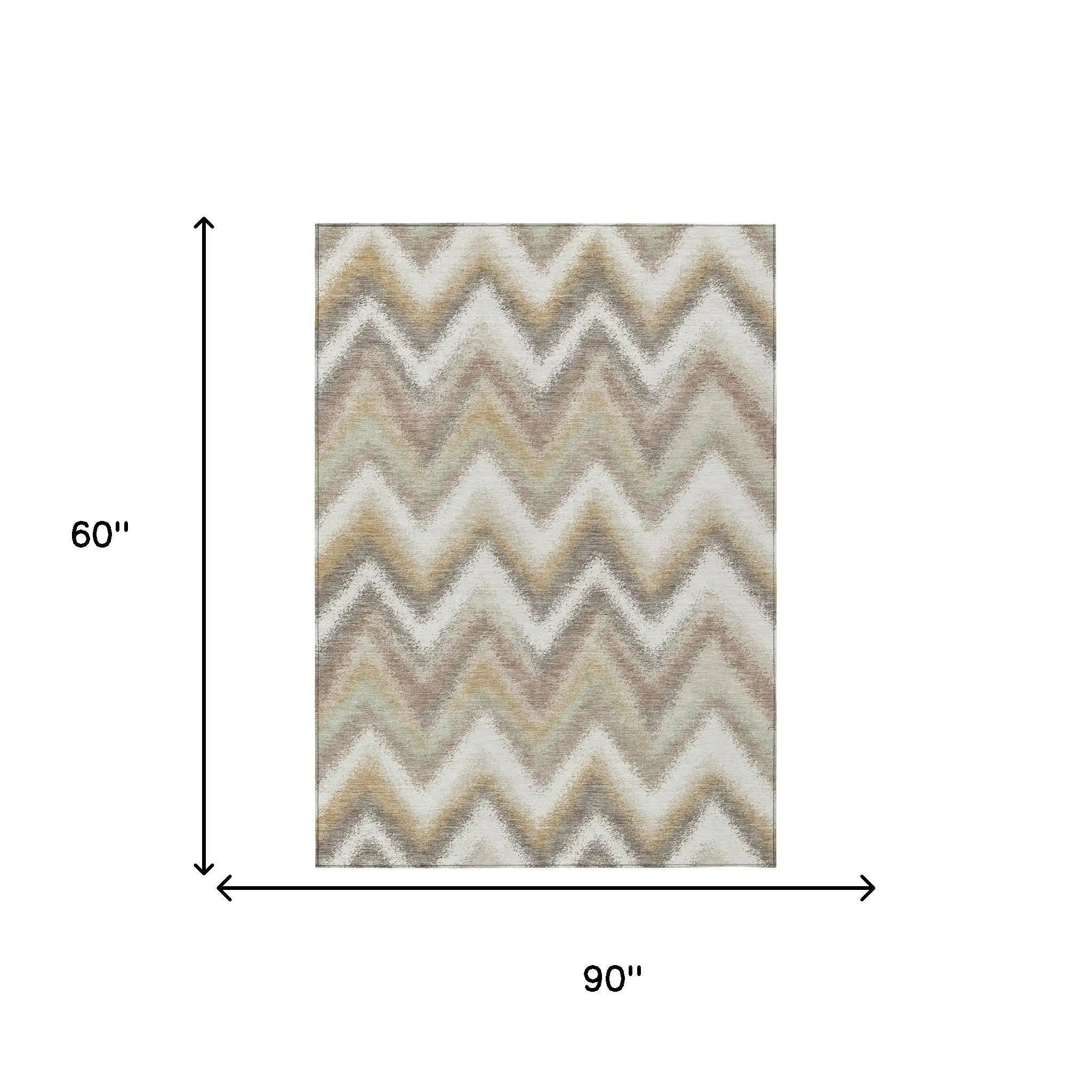 5' X 8' Ivory And Beige Geometric Washable Indoor Outdoor Area Rug Homeroots Outdoor