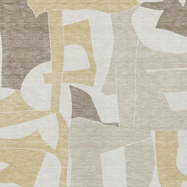 5' X 8' Ivory And Beige Geometric Washable Indoor Outdoor Area Rug Homeroots Outdoor