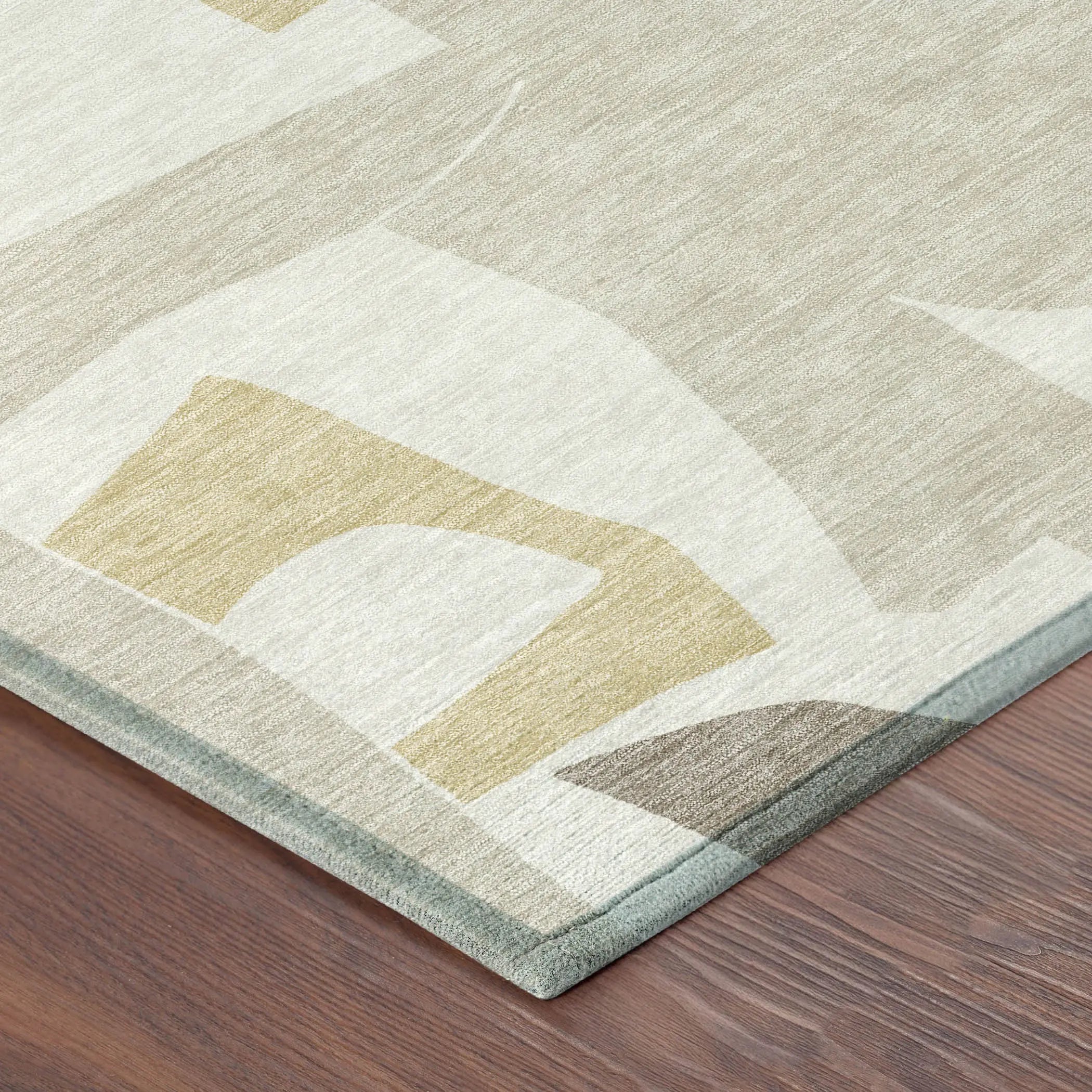 5' X 8' Ivory And Beige Geometric Washable Indoor Outdoor Area Rug Homeroots Outdoor