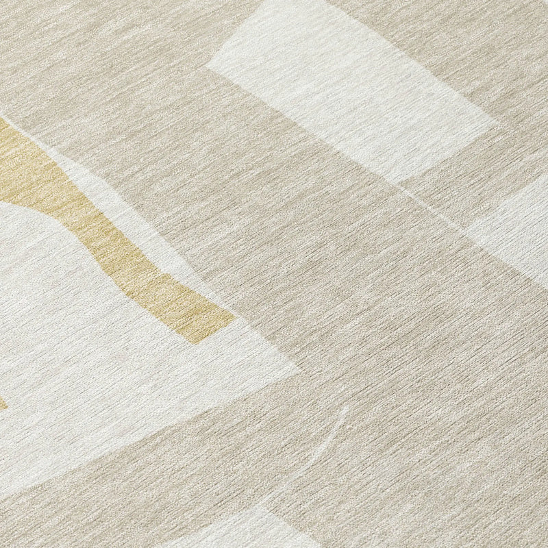 5' X 8' Ivory And Beige Geometric Washable Indoor Outdoor Area Rug Homeroots Outdoor