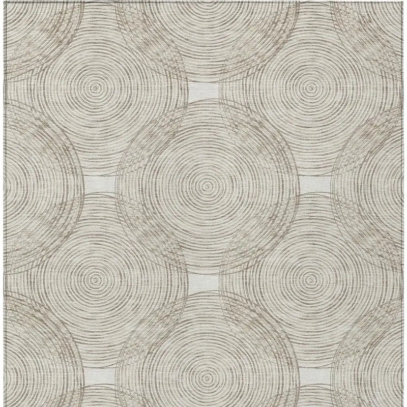5' X 8' Ivory And Beige Geometric Washable Indoor Outdoor Area Rug Homeroots Outdoor