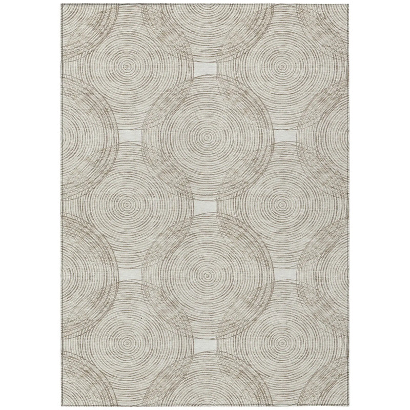 5' X 8' Ivory And Beige Geometric Washable Indoor Outdoor Area Rug Homeroots Outdoor