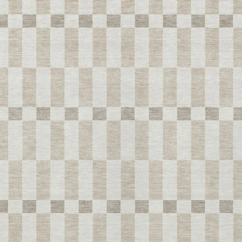 5' X 8' Ivory And Beige Geometric Washable Indoor Outdoor Area Rug Homeroots Outdoor